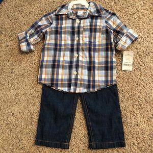 NWT Plaid button down the with jeans